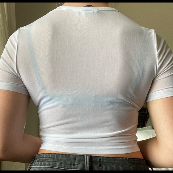 White Mesh Top - Picture 2 of 3